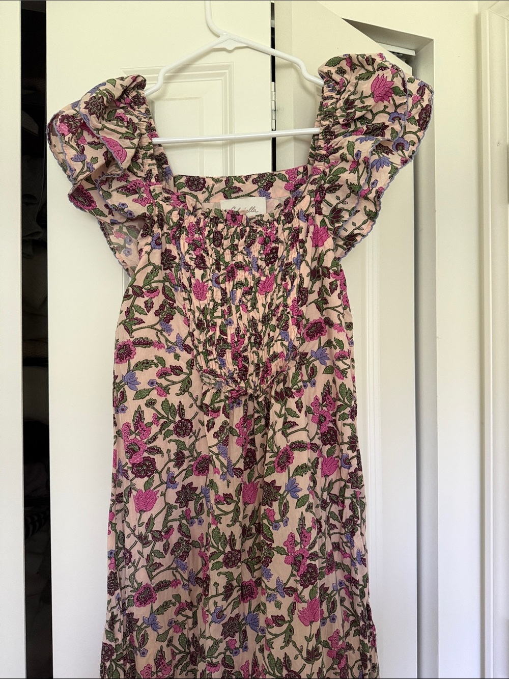 Cleobella Floral Ruffle-Sleeve Maxi Dress